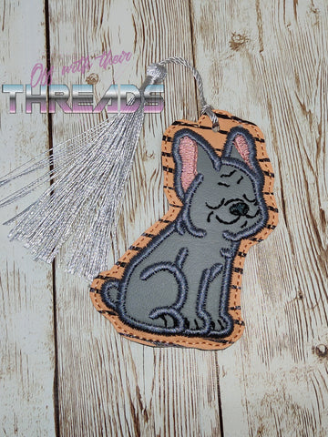 DIGITAL DOWNLOAD 4x4 Applique Frenchie Bookmark Ornament Gift Tag