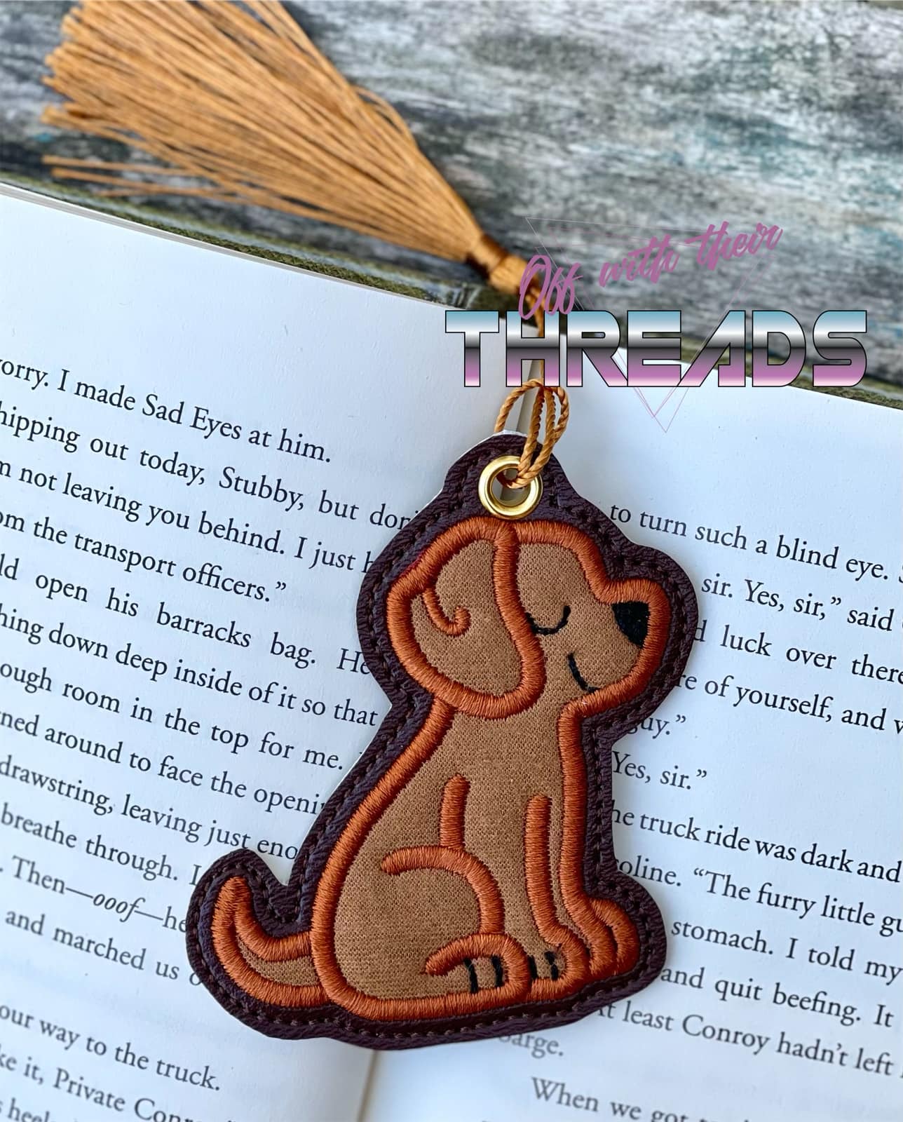 DIGITAL DOWNLOAD 4x4 Applique Vizsla Bookmark Ornament Gift Tag