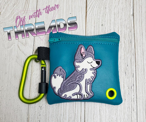 DIGITAL DOWNLOAD 5x5 ITH Applique Husky Waste Bag and 4x4 Stand Alone
