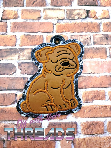 DIGITAL DOWNLOAD 4x4 Applique English Bulldog Bookmark Ornament Gift Tag