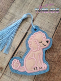 DIGITAL DOWNLOAD 4x4 Applique Poodle Bookmark Ornament Gift Tag