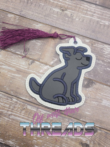 DIGITAL DOWNLOAD 4x4 Applique Staffordshire Terrier Bookmark Ornament Gift Tag