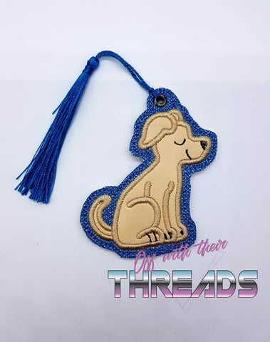 DIGITAL DOWNLOAD 4x4 Applique Whippet Bookmark Ornament Gift Tag