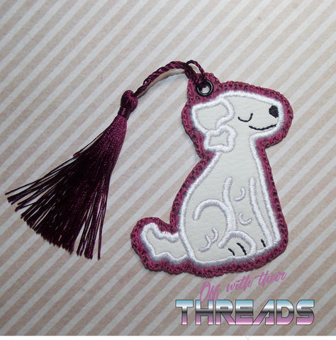 DIGITAL DOWNLOAD 4x4 Applique Bedlington Terrier Bookmark Ornament Gift Tag