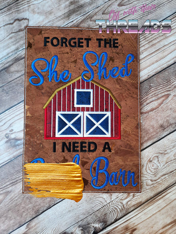 DIGITAL DOWNLOAD She Shed B Barn Applique 4 SIZES INCLUDED