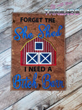 DIGITAL DOWNLOAD She Shed B Barn Applique 4 SIZES INCLUDED