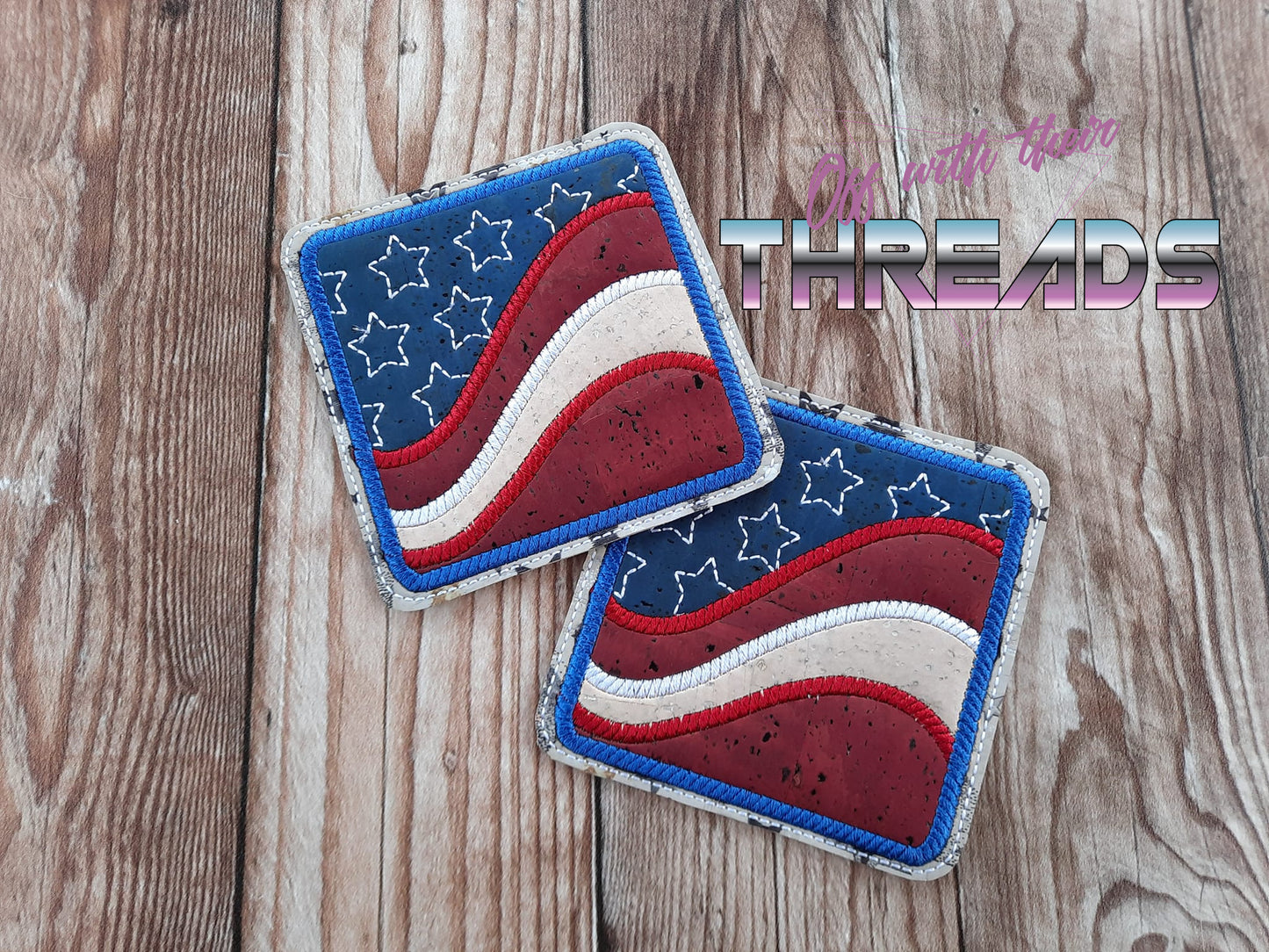 DIGITAL DOWNLOAD 4x4 Applique Rustic American Coaster