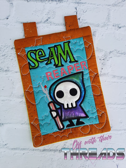 DIGITAL DOWNLOAD Applique Seam Reaper Mini Quilt Hot Pad Mug Rug 5 SIZES INCLUDED ENVELOPE AND TURN HOLE OPTIONS