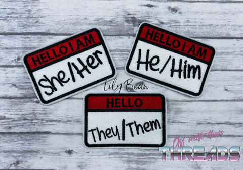 DIGITAL DOWNLOAD Pronouns Patch 2 SIZES INCLUDED