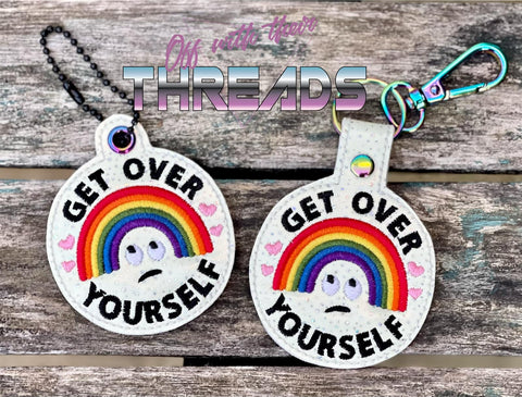 DIGITAL DOWNLOAD Get Over Yourself Rainbow Snap Tab and Eyelet Set