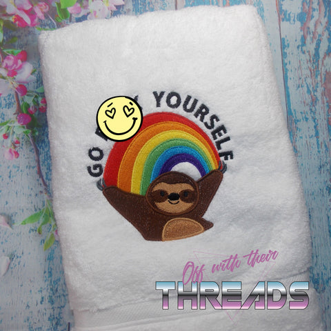 DIGITAL DOWNLOAD Rainbow Sloth Embroidery Design 4 SIZES INCLUDED