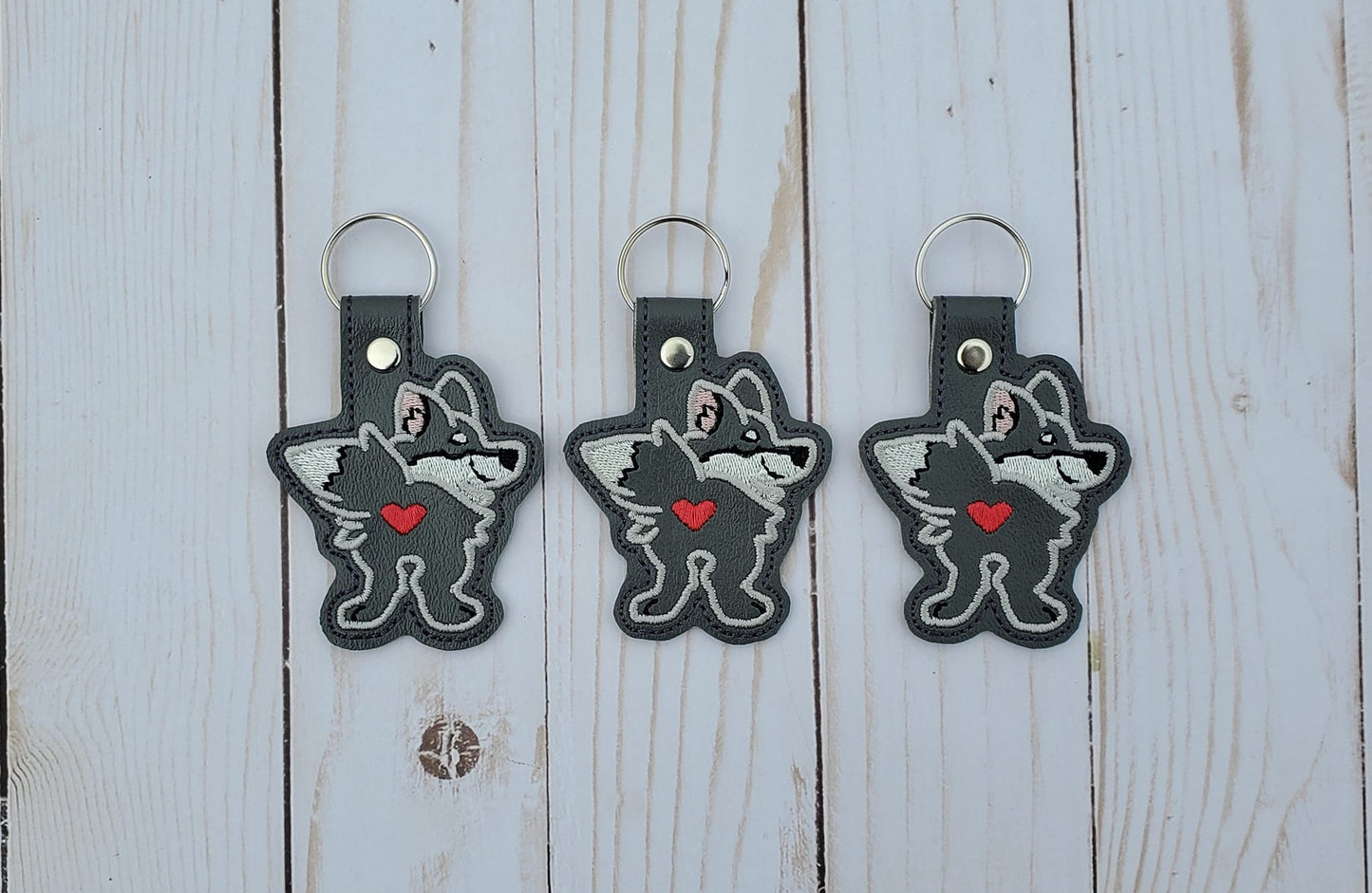 DIGITAL DOWNLOAD Wolf Dog Bum Snap Tab Key Chain