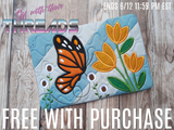 DIGITAL DOWNLOAD Applique Mariposa Butterfly Mug Rug 4 SIZES INCLUDED ENVELOPE AND TURN HOLE OPTIONS