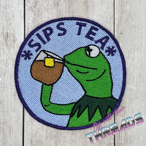 DIGITAL DOWNLOAD Sips Tea Patch 3 SIZES INCLUDED