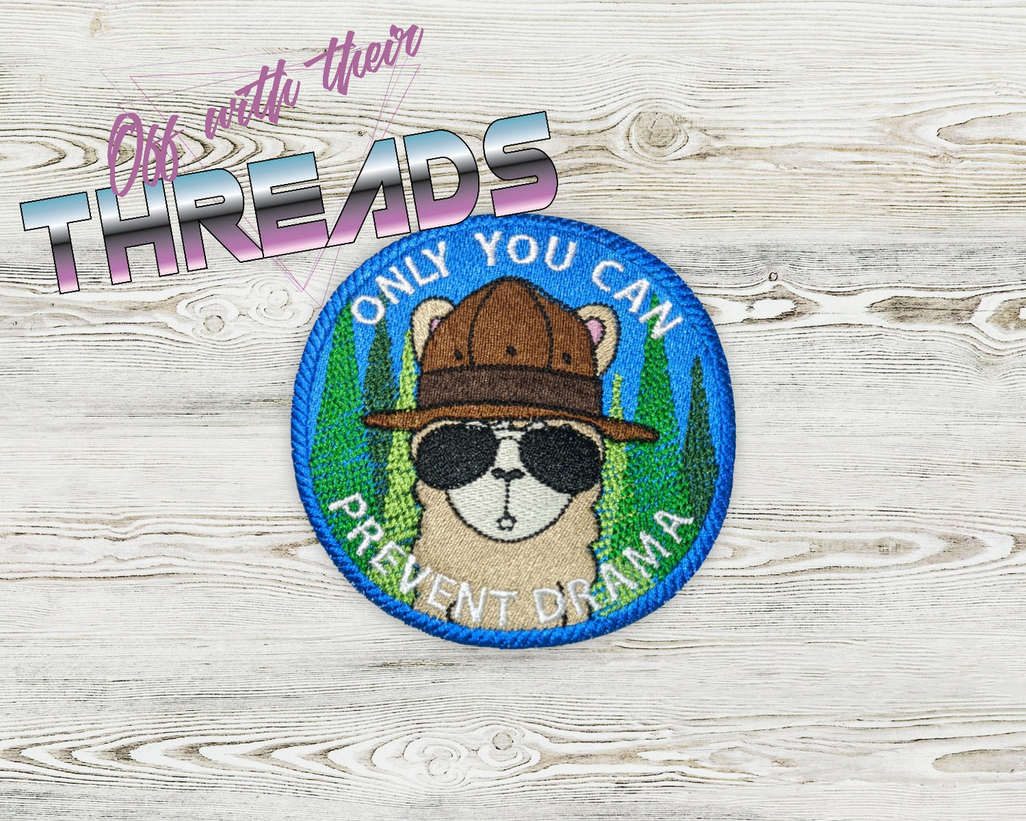 DIGITAL DOWNLOAD No Drama Llama Patch 3 SIZES INCLUDED