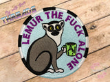 DIGITAL DOWNLOAD Lemur Alone Patch 3 SIZES INCLUDED 2 VERSIONS INCLUDED