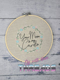 DIGITAL DOWNLOAD Your Dad Mom Mum Is My Cardio Floral Frame 4 SIZES INCLUDED