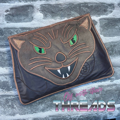 DIGITAL DOWNLOAD Applique Halloween Cat Envelope Clutch  Lined and Unlined