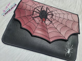 DIGITAL DOWNLOAD Applique Arachnid Spider Web Envelope Clutch  Lined and Unlined