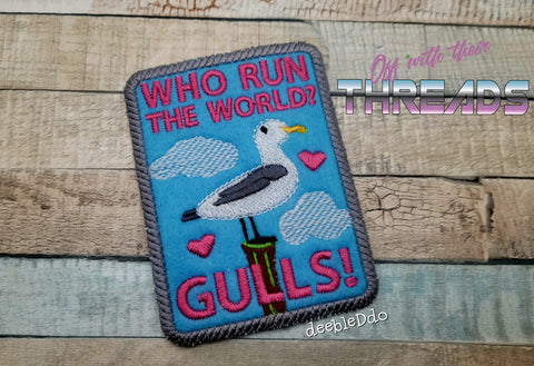 DIGITAL DOWNLOAD Gulls Run The World Patch 3 SIZES INCLUDED