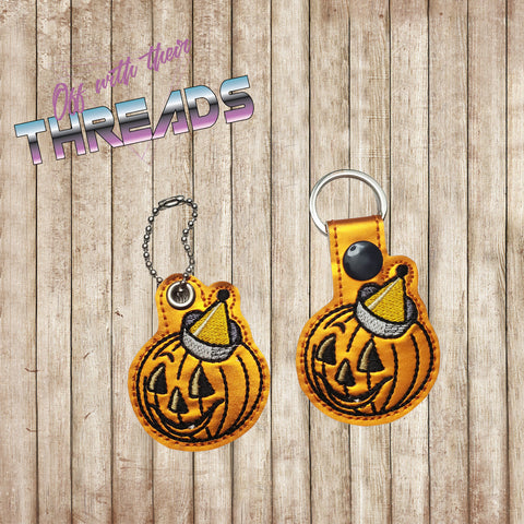 DIGITAL DOWNLOAD Vintage Halloween Jack O Lantern Pumpkin Snap Tab Key Chain Eyelet Charm
