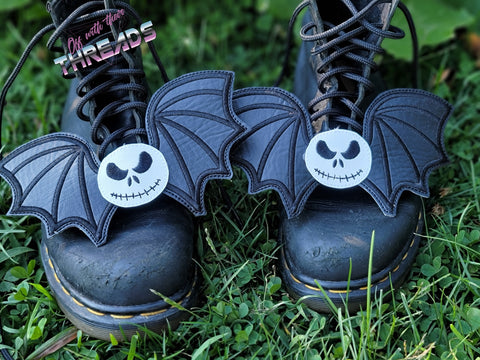 DIGITAL DOWNLOAD ITH Pumpkin King Wings Shoe Boot Lace on Charms 2 SIZES