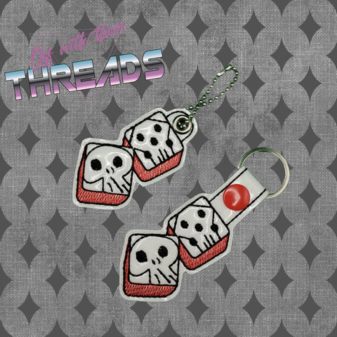 4x4 DIGITAL DOWNLOAD Skull Coffin Zipper Pull Charm Single and Multi – Off  With Their Threads