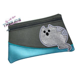 DIGITAL DOWNLOAD Ghost Kitty Clutch Applique Zipper Bag Lined and Unlined