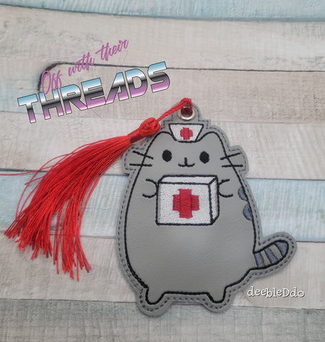 DIGITAL DOWNLOAD Nurse Kitty Bookmark Ornament Gift Tag