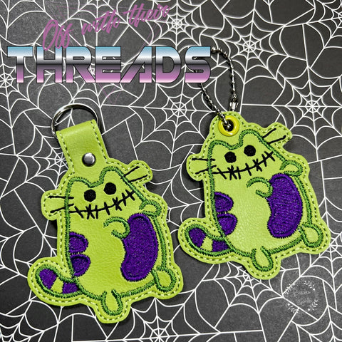 DIGITAL DOWNLOAD Monster Kitty Snap Tab and Eyelet Charm Keychain