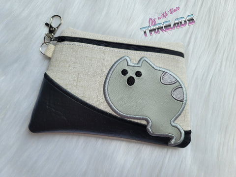 DIGITAL DOWNLOAD Ghost Kitty Clutch Applique Zipper Bag Lined and Unlined