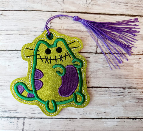 DIGITAL DOWNLOAD 4x4 Monster Zombie Kitty Ornament Bookmark Gift Tag