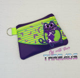 DIGITAL DOWNLOAD Monster Kitty Clutch Applique Zipper Bag Lined and Unlined