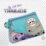 DIGITAL DOWNLOAD Jason Kitty Clutch Applique Zipper Bag Lined and Unlined