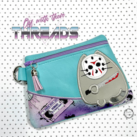 DIGITAL DOWNLOAD Jason Kitty Clutch Applique Zipper Bag Lined and Unlined