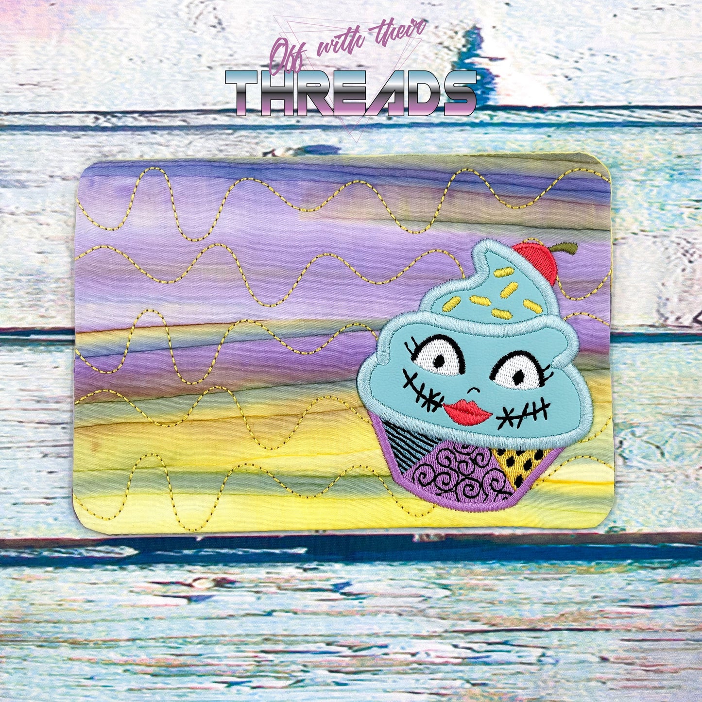 DIGITAL DOWNLOAD Applique Patchwork Girl Cupcake Quilted Mug Rug Snack Mat Set 4 SIZES INCLUDED Coaster