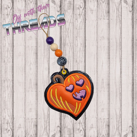 DIGITAL DOWNLOAD Applique Heart Pumpkin Bookmark Ornament Gift Tag