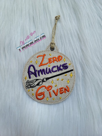 DIGITAL DOWNLOAD Zero Amucks Given Bookmark Ornament Gift Tag