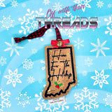 DIGITAL DOWNLOAD Indiana State Bookmark Ornament Gift Tag