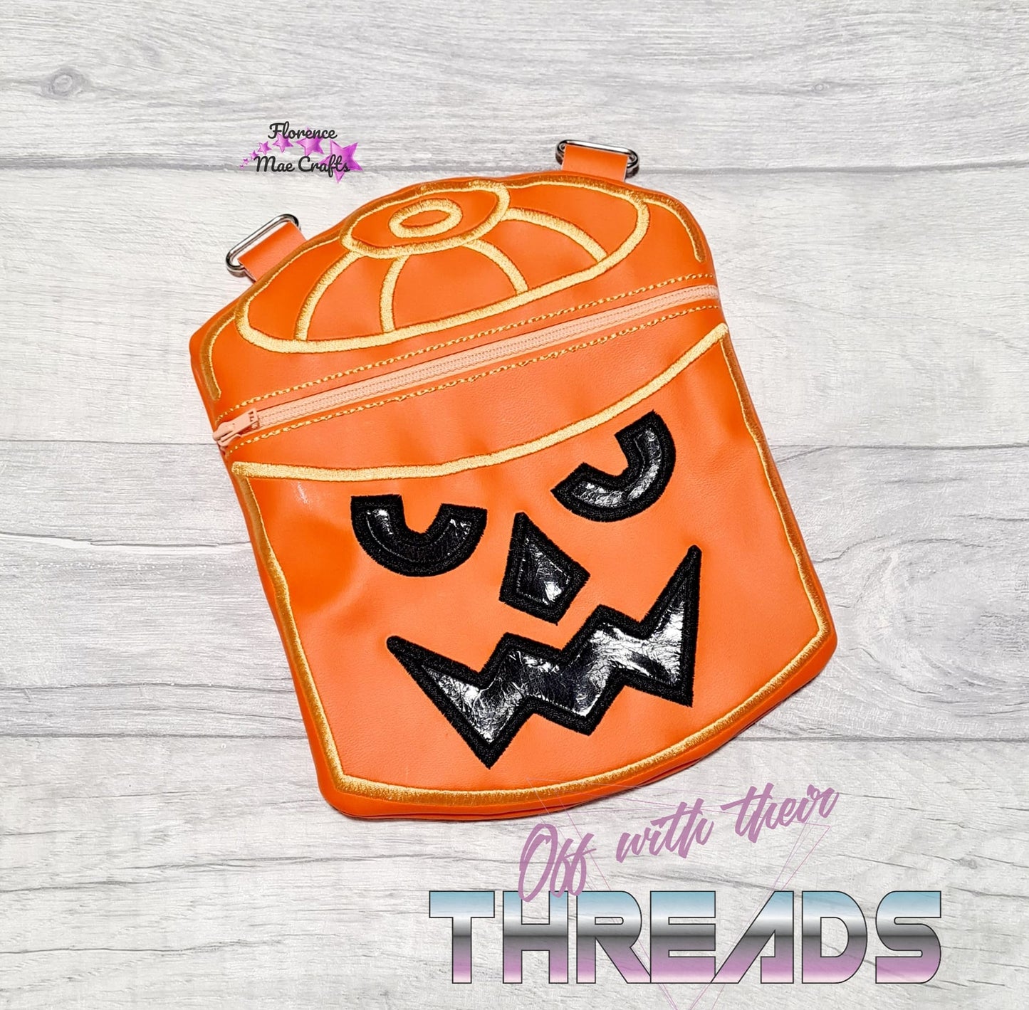 DIGITAL DOWNLOAD 5x7 Applique Boo Bucket Zipper Bag Set 3 Designs