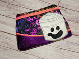 DIGITAL DOWNLOAD Ghost Boo Bucket Clutch Applique Zipper Bag Lined and Unlined