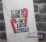 DIGITAL DOWNLOAD Applique Candy Cane Lick Itself Embroidery Design 4 SIZES
