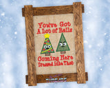 DIGITAL DOWNLOAD Sketchy A Lot Of Balls Christmas Tree Embroidery Design 4 SIZES