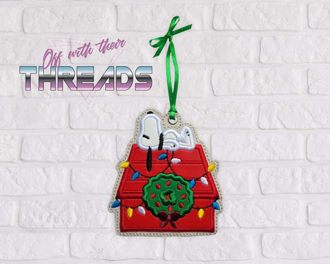 DIGITAL DOWNLOAD Holiday Doghouse Applique Ornament Bookmark Gift Tag