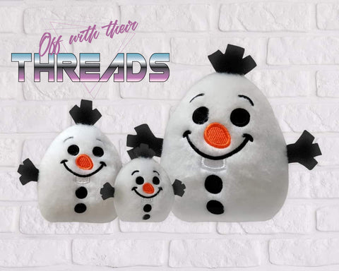 DIGITAL DOWNLOAD Snowman Plushie Set 5 SIZES INCLUDED