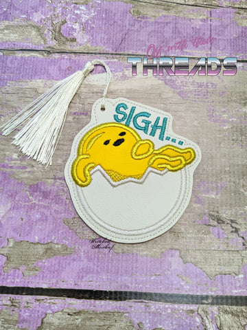 DIGITAL DOWNLOAD Applique Sigh Egg Bookmark Ornament Gift Tag