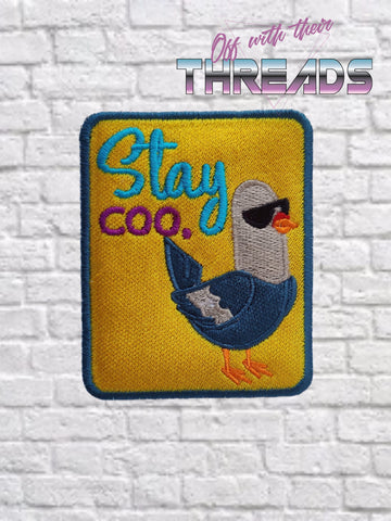 DIGITAL DOWNLOAD Stay Coo Pigeon Patch 3 SIZES INCLUDED