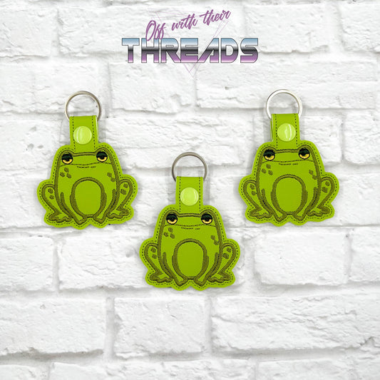 DIGITAL DOWNLOAD Grumpy Frog Snap Tab Key Chain