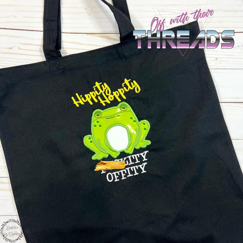 DIGITAL DOWNLOAD ITH Applique Hippity Hoppity Grumpy Frog 4 SIZES INCLUDED