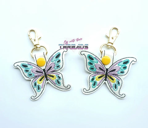 DIGITAL DOWNLOAD Butterfly Style 3 Snap Tab Keychain